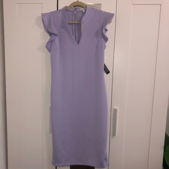 NY&Co Lilac Dress with ruffled sleeves - Picture 1 of 4